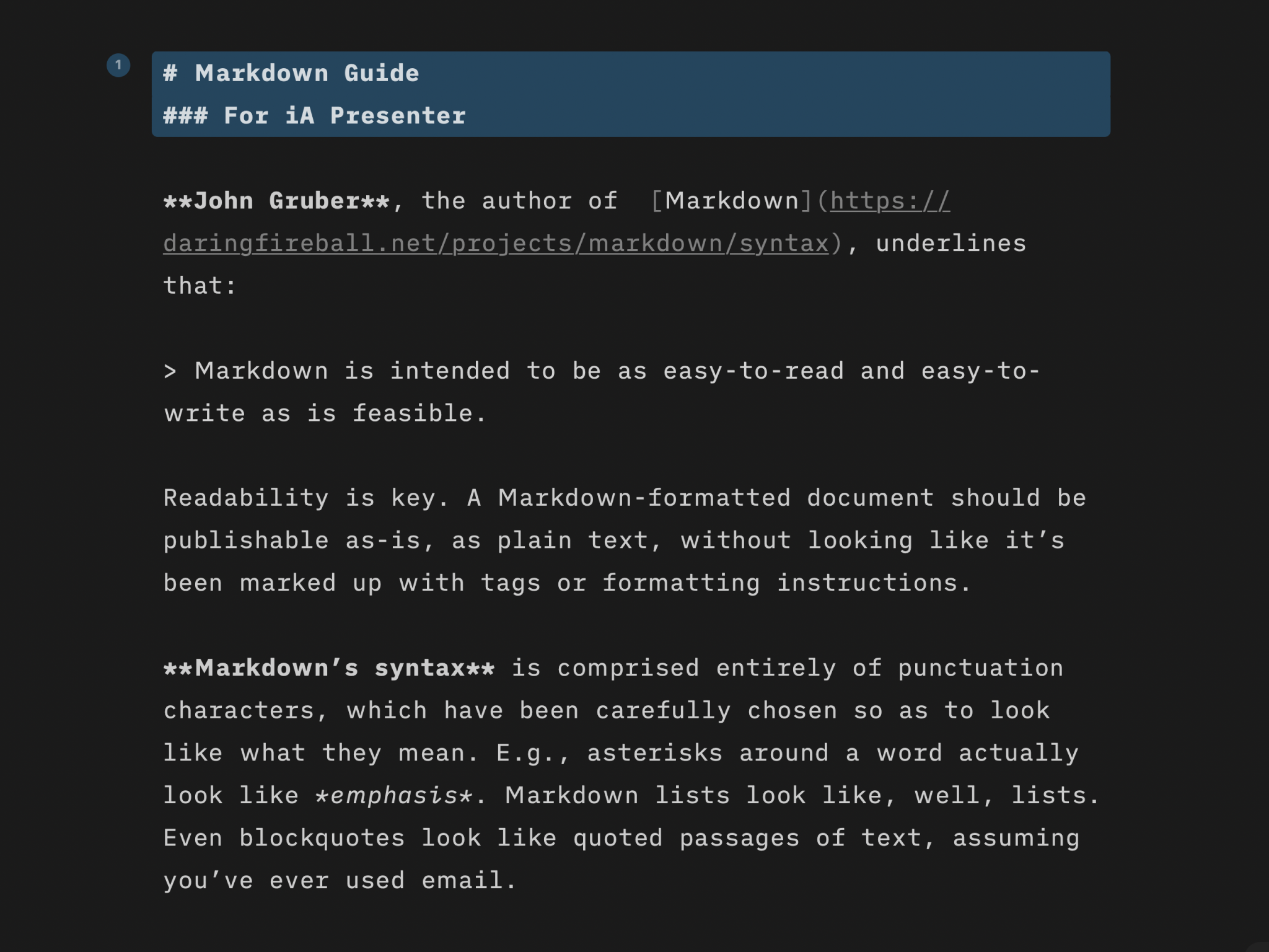 markdown markdown guide