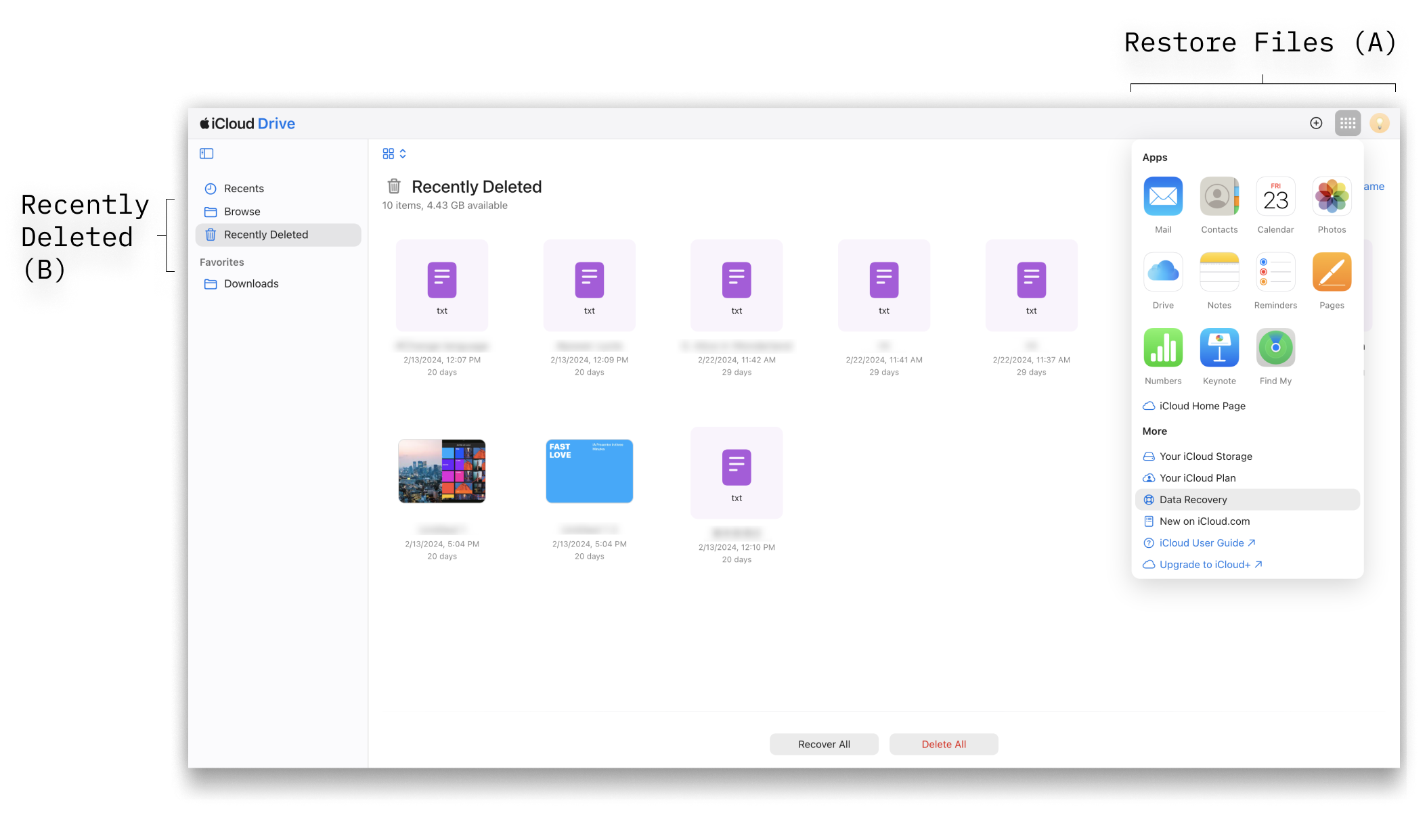 A screenshot of the iCloud Drive interface on a Mac, displaying the