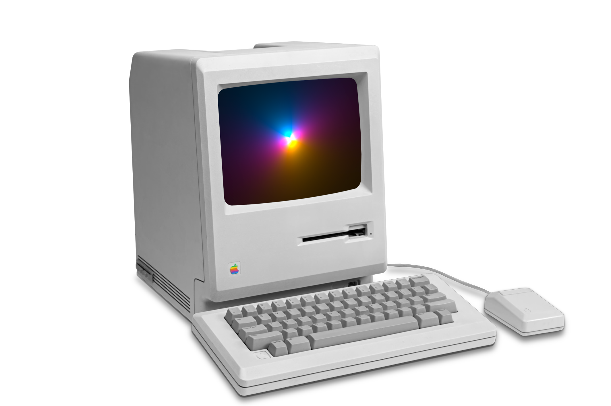 Apple McIntosh with iA Presenter Screensaver
